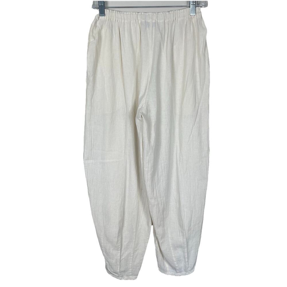 Oh My Gauze! Balloon Pants Size 1 S/M Ivory 100% Cotton Pull-On Boho Lagenlook - Picture 2 of 8